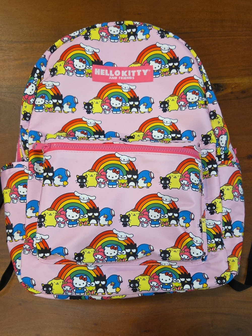 Hello Kitty Pink Rainbow Print Backpack Excellent Condition